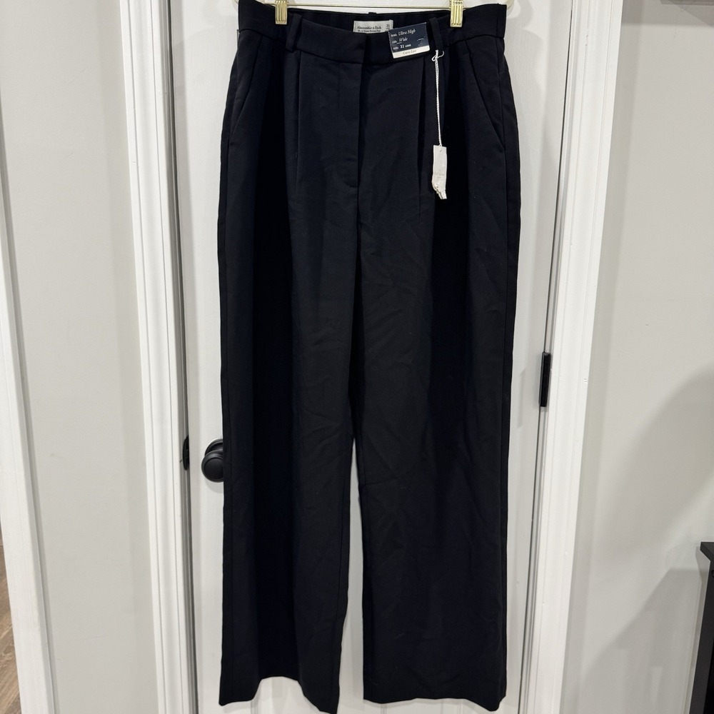 Abercrombie & Fitch Black Wide Leg Pants
